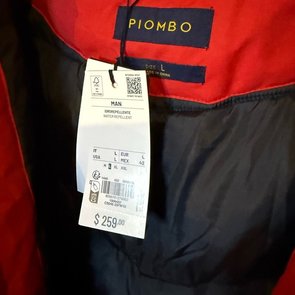 PIOMBO Men’s Size Large Red Winter Parka with Removable Faux Fur Trim - Picture 10 of 15
